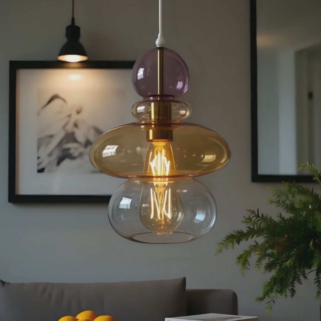 Handmade Blown Glass Pendant Light